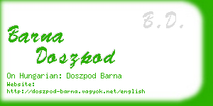 barna doszpod business card